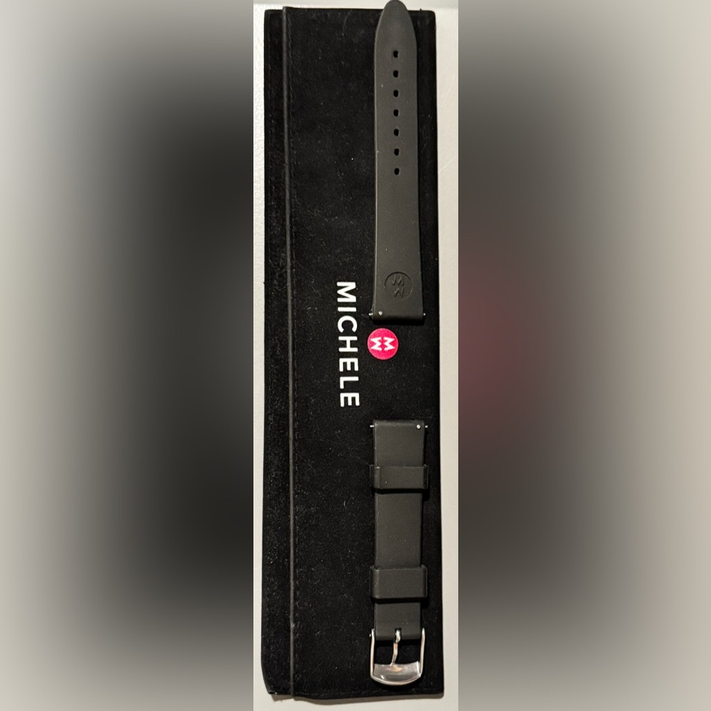 Michele women’s watch band rubber charcoal - Picture 6 of 11